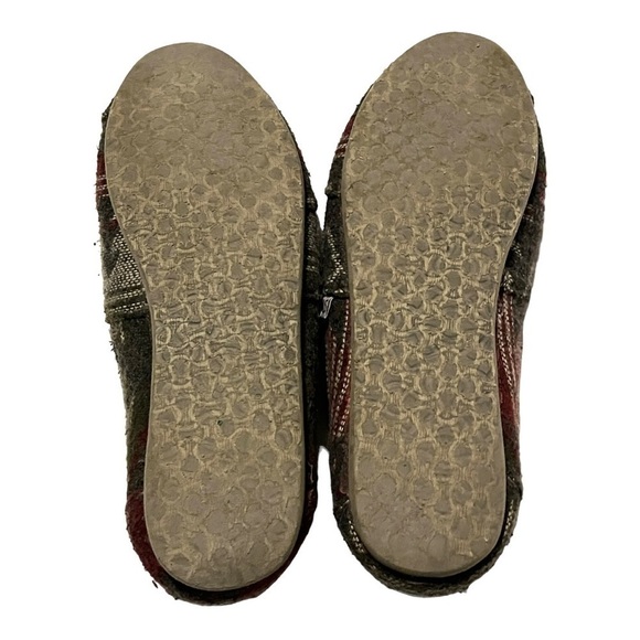 TOMS southwestern textile print gray wine flats western boho vibe size 7 - Picture 3 of 10